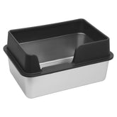 Kichwit caja de arena con alto borde para gatos grandes y limpieza más fácil
