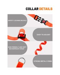 Kidding Pets collar martingale cierre rápido naranja para liberación instantánea.
