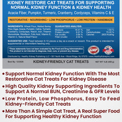 Ficha de ingredientes clave de Kidney Restore, cúrcuma, arándano y fibra.