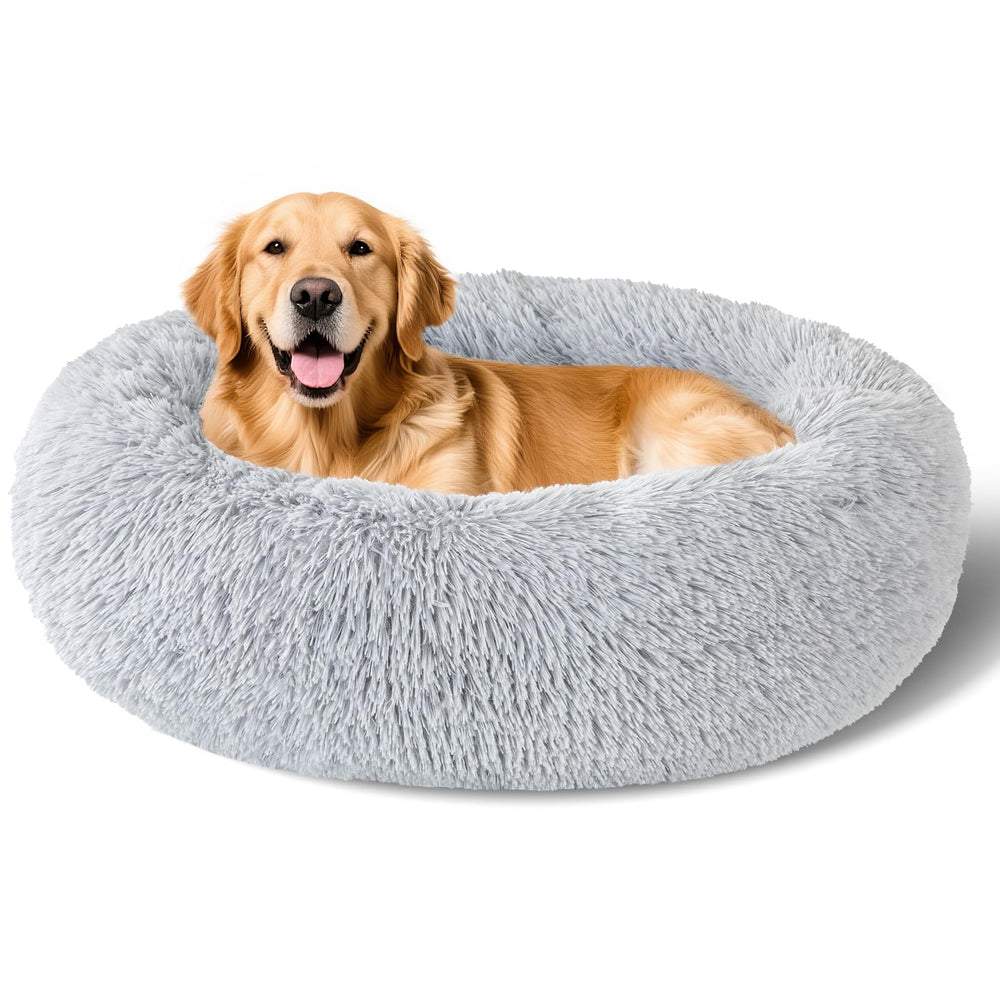 Cama Kimpets dona gris claro de 36 pulgadas para descanso cómodo.