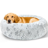 Cama donut Kimpets de 36 pulgadas en rosa, suave y cómoda para tu mascota.