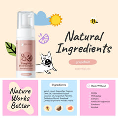 Ingredientes naturales como coco y oliva para limpieza suave
