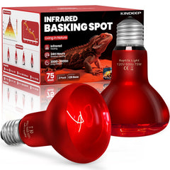 Lámpara infrarroja 75W KINDEEP para reptiles, calor cómodo y estable.