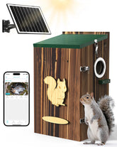 KinetCam caja ardilla con cámara integrada para observar actividades dentro del nido.