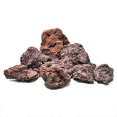 Piedras KINGRUI lava roja naturales para acuario, base estable y estética natural.