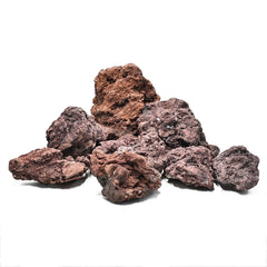 Piedras KINGRUI lava roja naturales para acuario, base estable y estética natural.