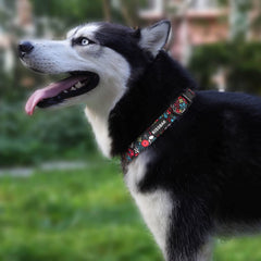 KISSBAK collar floral rojo, tela de alta densidad para mayor comodidad.