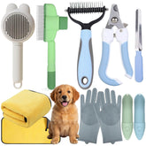 Kit de cuidado mascotas: desmatar suave para pelaje más manejable.