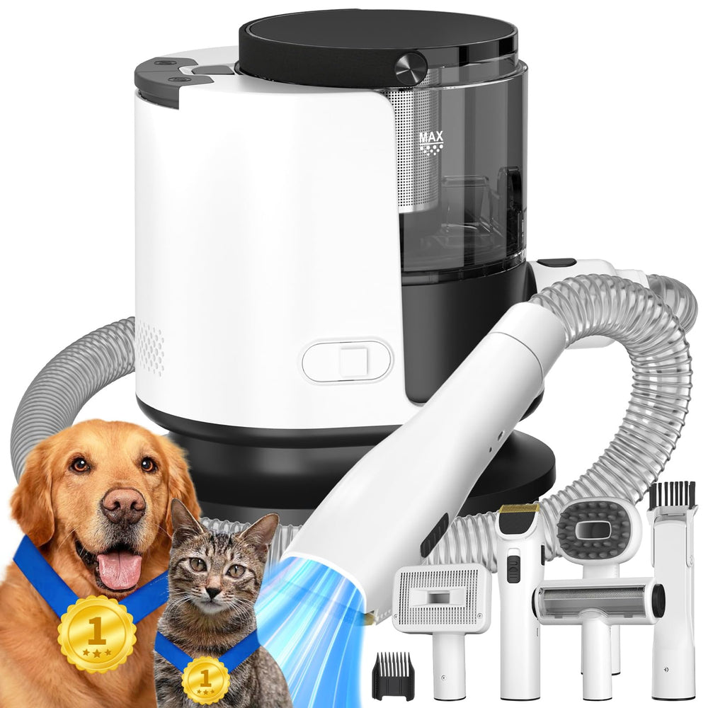 Kit de aseo para perros con aspiradora 12.000 Pa recoge pelo durante el cepillado