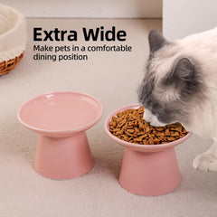 KITCHENLESTAR tazones cerámicos elevados facilitan comer a gatos mayores sin forzar espina