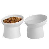 KITCHENLESTAR tazones gatos cerámica altos inclinados para comer más cómodo y estable
