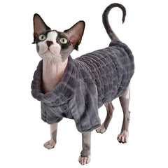 Kitipcoo sudadera de cuello alto para Sphynx gris XXL, abrigado y cómodo