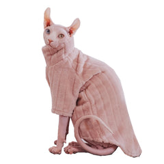Kitipcoo suéter para sphynx con felpa coral rosa, cálido para inviernos fríos.