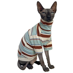 Kitipcoo Vintage Stripes para gato sin pelo frente, ajuste cómodo para uso diario