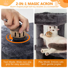 KITTY KINGDOM cuatro postes rascadores mantienen uñas afiladas y entretenimiento activo