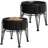 Kitwinney cuencos de cerámica elevados para perros, conjunto dúo para comida y agua.