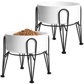 Kitwinney tazones elevados de cerámica, conjunto de dos para comidas diarias.