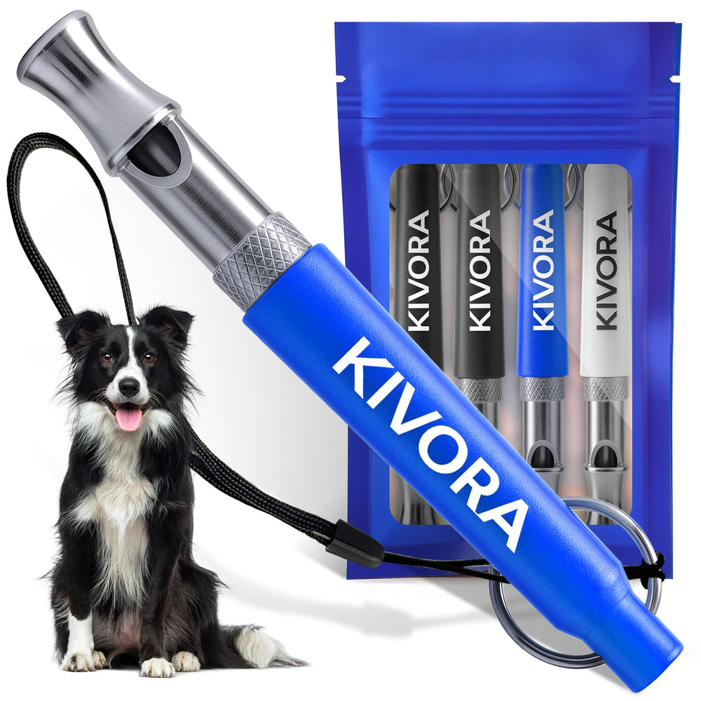 KIVORA silbato para perro conjunto cuatro colores azul negro blanco