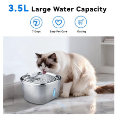 KiwiLove Fontana con capacidad de 3.5 L, reduce recargas diarias.