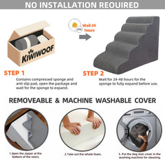 KIWIWOOF funda desmontable lavable para limpieza rápida.