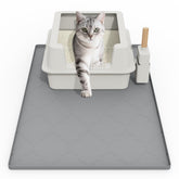 KIXCVDM alfombrilla para caja de arena gris atrapa arena y mantiene limpio el área.
