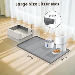 KIXCVDM alfombrilla para uso doble gris, adecuada para bandeja y comederos.