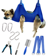 Kkiimatt hamaca de grooming para perros azul, recorte seguro.