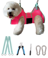 Kkiimatt hamaca para perros con cuello grueso, soporte cómodo durante el peinado.