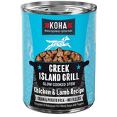 KOHA estofado griego de la isla en lata con pollo y cordero, alto en proteína para perros.