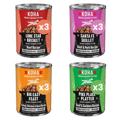 KOHA estofados lentos: pollo y salmon para perros, fácil de digerir y sabroso