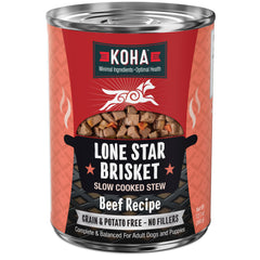 KOHA Lone Star Brisket Estofado en lata, carne como primer ingrediente.