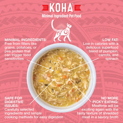KOHA Pure Shreds textura deshebrada en salsa, sabor sabroso para comidas diarias.