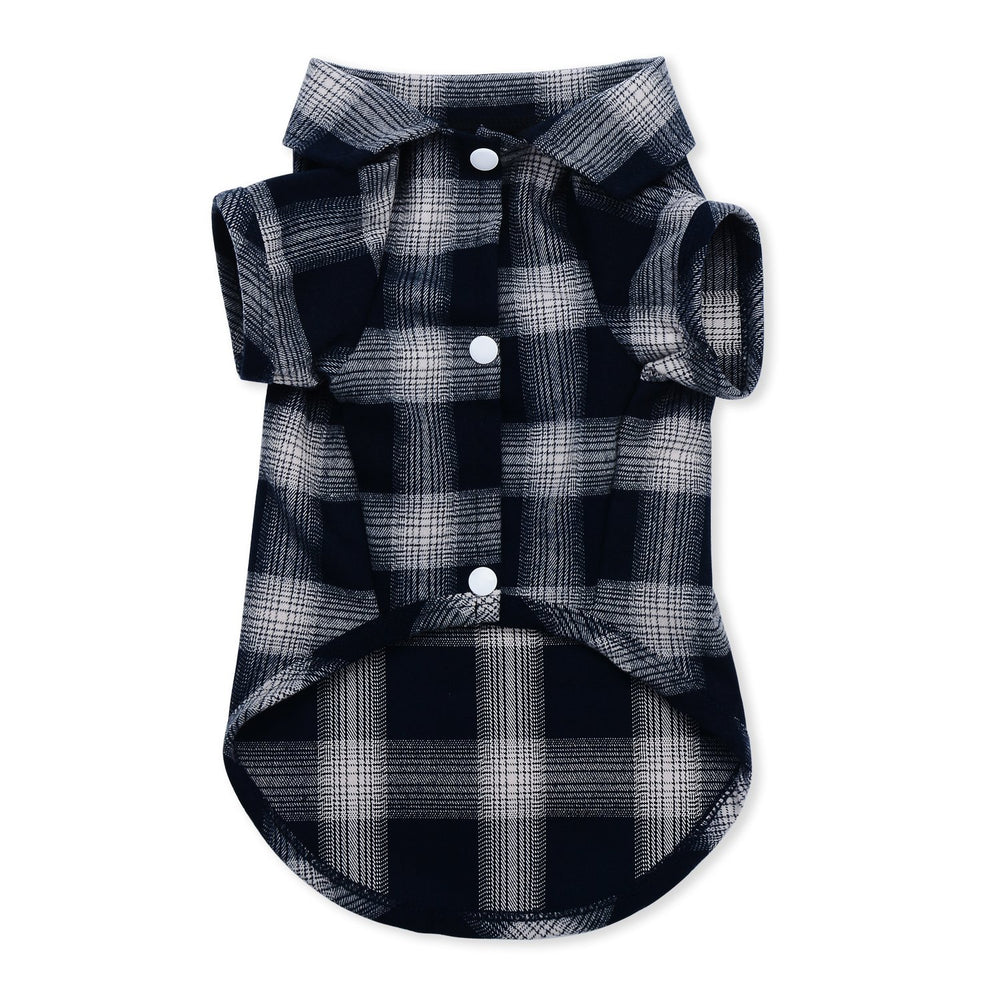Koneseve camisas perro cuadros frontal, ideal para paseos diarios con estilo.