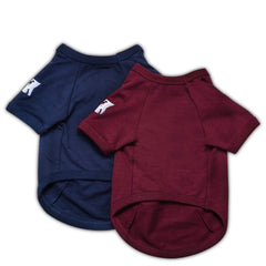 Camisetas Koneseve para perro en azul y rojo, algodón suave para uso diario.