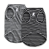Camiseta Koneseve para perro sin mangas, negro y gris, cómoda para paseos.