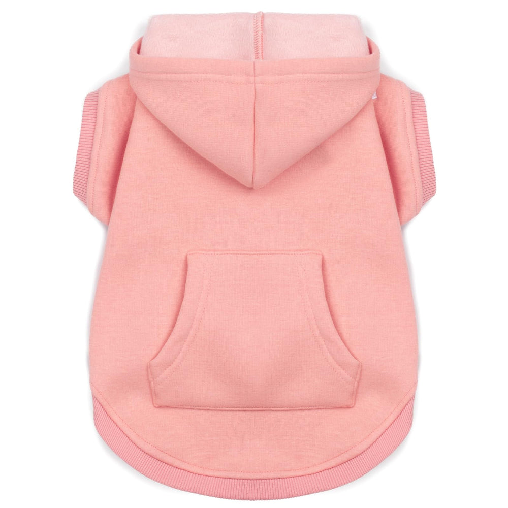 Koneseve sudadera-perro-capucha-rosa-general, comodidad diaria para paseos y juego.