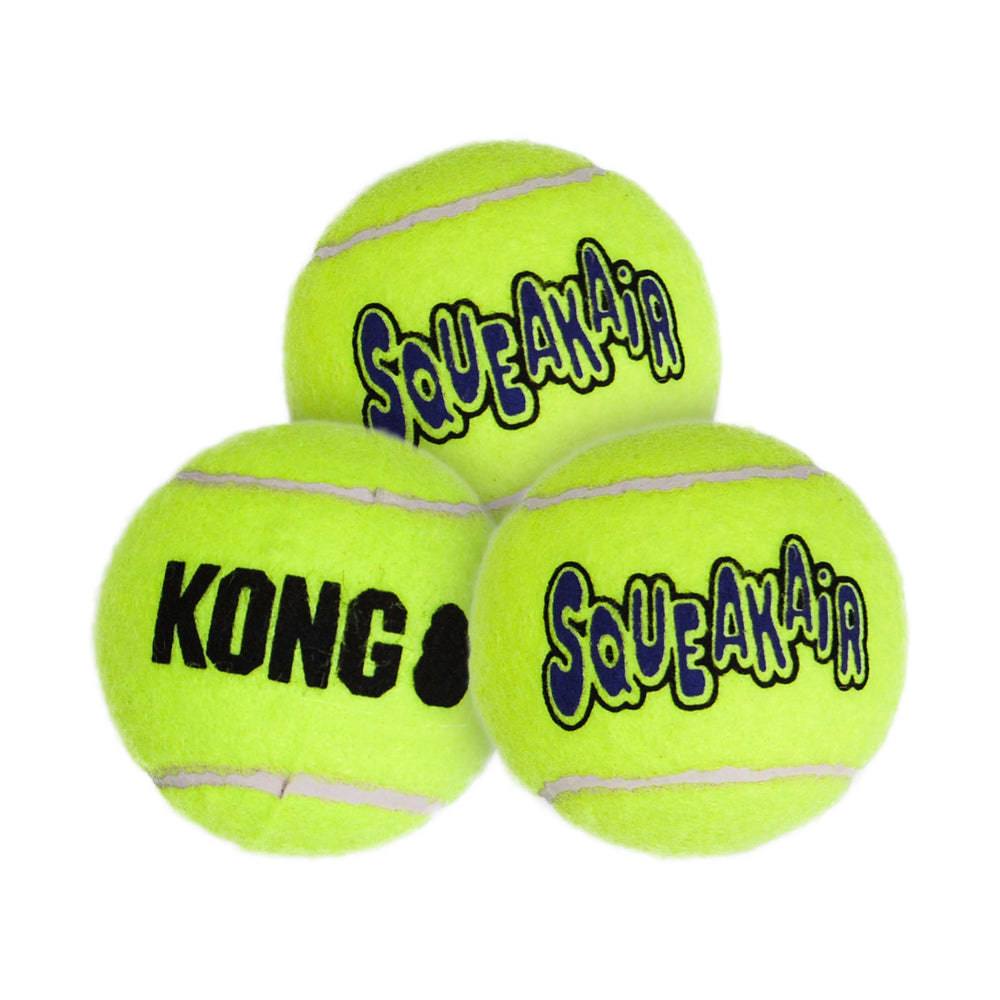 KONG Air Dog SqueakAir: bola tenis mediana para juego activo.