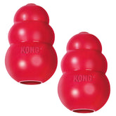 KONG Classic: juguete rojo exterior para perro, ideal para masticar y juego al aire libre.