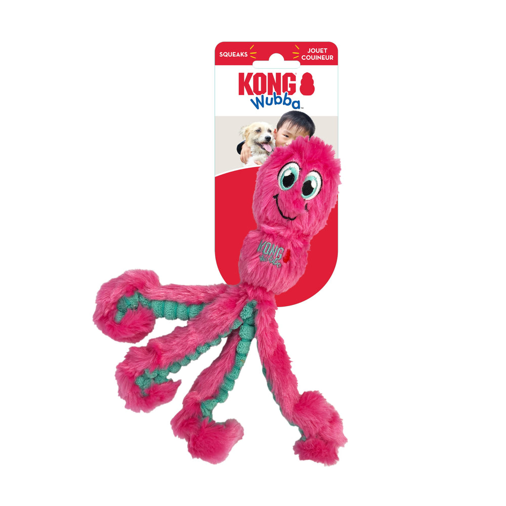 KONG Wubba Octopus con patas largas para tirones divertidos en casa