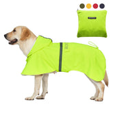 KOOGAL capa de lluvia para perro grande, material poliéster-TPU, protege contra lluvia y viento.