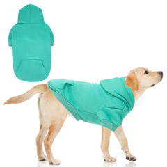 KOOLTAIL Basico sudadera para perro con capucha azul lago, ideal para paseos fríos.