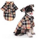 KOOLTAIL camiseta para perro con cuadros beige en frente, uniforme cómodo para paseos diarios