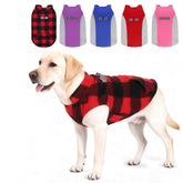KOOLTAIL chaleco para perros, vista frontal del forro polar rojo a cuadros