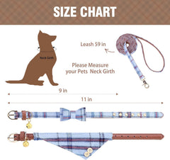 KOOLTAIL collar-bandana cuadors azul: diseño clásico para cualquier ocasión