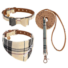 KOOLTAIL collar lazo cuadros: estilo clásico y cómodo para perros pequeños.