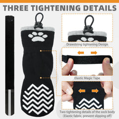 KOOLTAIL calcetines para perros con cordón de ajuste facilitan vestir y asegurar el ajuste.