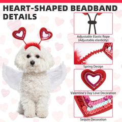 KOOLTAIL disfraz San Valentín para perro, fácil de colocar y lucir.