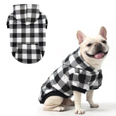 KOOLTAIL hoodie perro plaid frente; abrigo suave para paseos en frío
