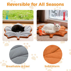 KOOLTAIL manta auto-calentante para gatos, colocada en suelo o sofá, comodidad diaria.