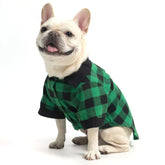 Camiseta KOOLTAIL para perros con cuadros navideños verdes, cómodo y apta para uso diario.